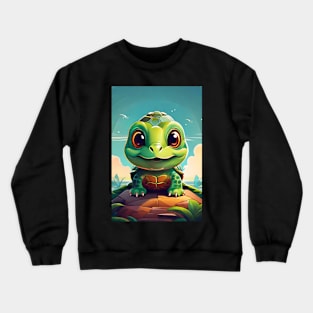 Cute Turtle Illustration Crewneck Sweatshirt